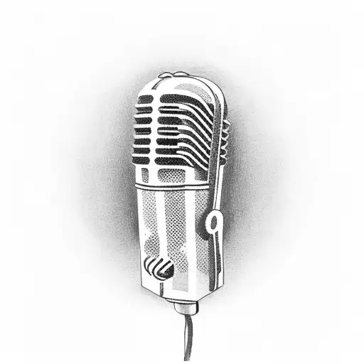Italian microphone tattoo design idea