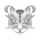 cat outline tattoo design idea
