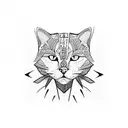 cat outline tattoo design idea