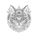 cat outline tattoo design idea
