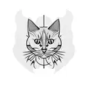 cat outline tattoo design idea