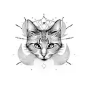 cat outline tattoo design idea