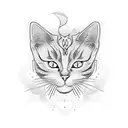 cat outline tattoo design idea