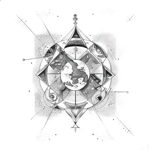 Aquarius and Sagitarious constellations combined tattoo design idea