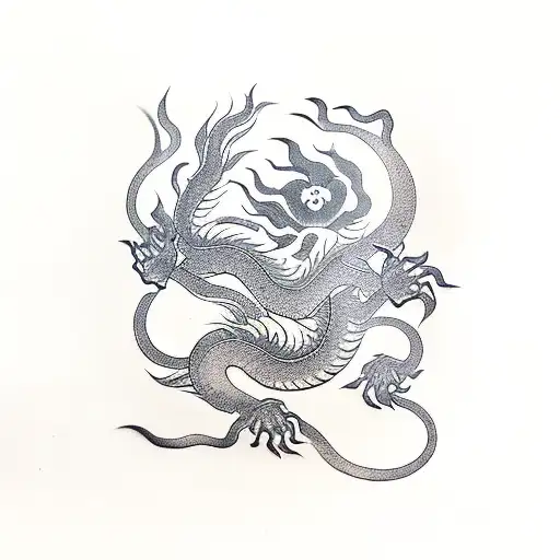 year of monkey and year of dragon tattoo design idea