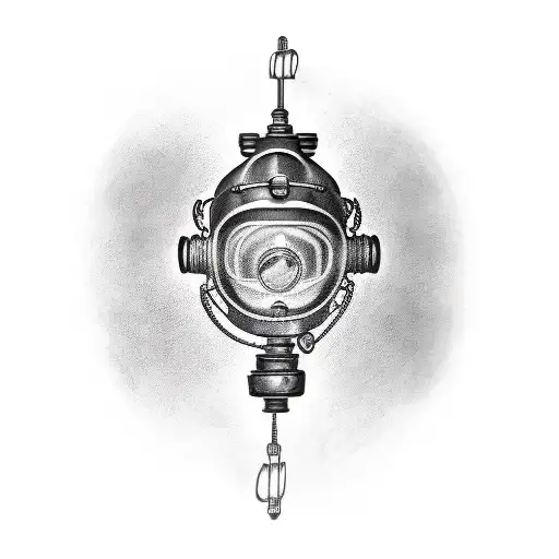 old diving suit helmet tattoo design idea