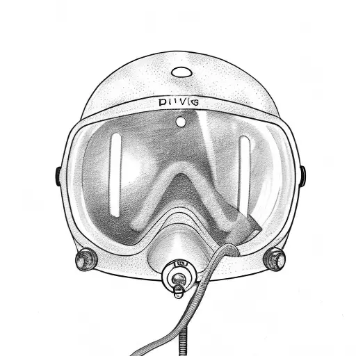 diving suit helmet tattoo design idea