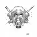 diving suit helmet tattoo design idea