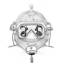 diving suit helmet tattoo design idea