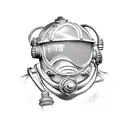old diving suit helmet tattoo design idea