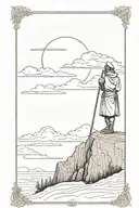 Caspar Friedrich's Wanderer Above the Sea of Clouds tarot card  tattoo design idea