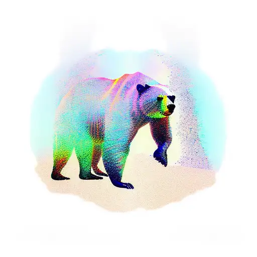 pacific bear walking on the mountains tattoo design idea