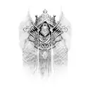 dark souls 3 nameless king tattoo design idea