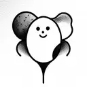 cute ghost tattoo design idea