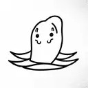 cute ghost tattoo design idea