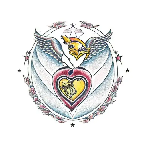 heart border line with scorpio star sign  tattoo design idea