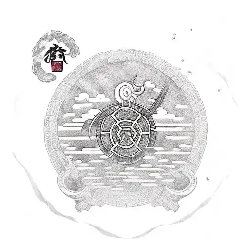 great wall, hero turtle,chinese temple, macaron,whisk, tattoo design idea