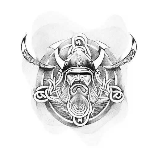 Viking ship tattoo design idea