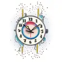 melting clock tattoo design idea