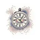 melting clock tattoo design idea