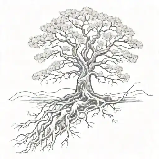 large tree with roots reaching deep and the tree trunk a dna symbol made of books  tattoo design idea