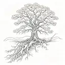 large tree with roots reaching deep and the tree trunk a dna symbol made of books  tattoo design idea