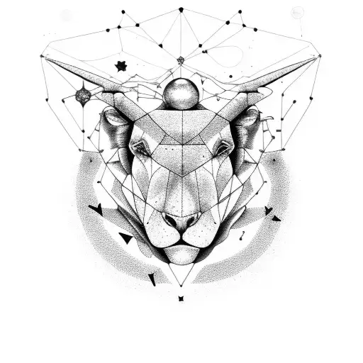 A constellation of animals formed by stars and moons tattoo design idea