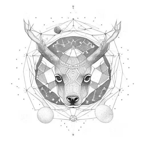 A constellation of animals formed by stars and moons tattoo design idea