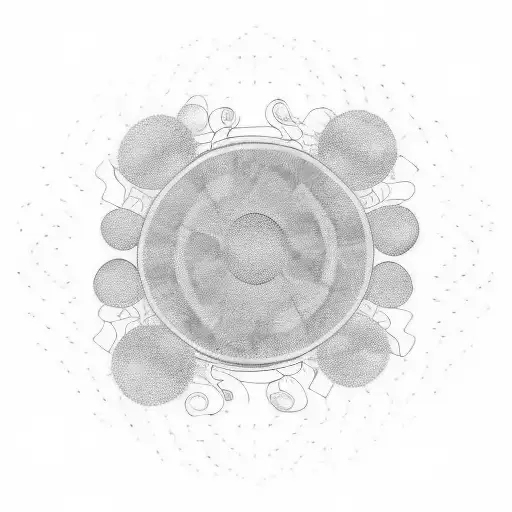 abstract psychedelic simple geometric bubbles tattoo design idea