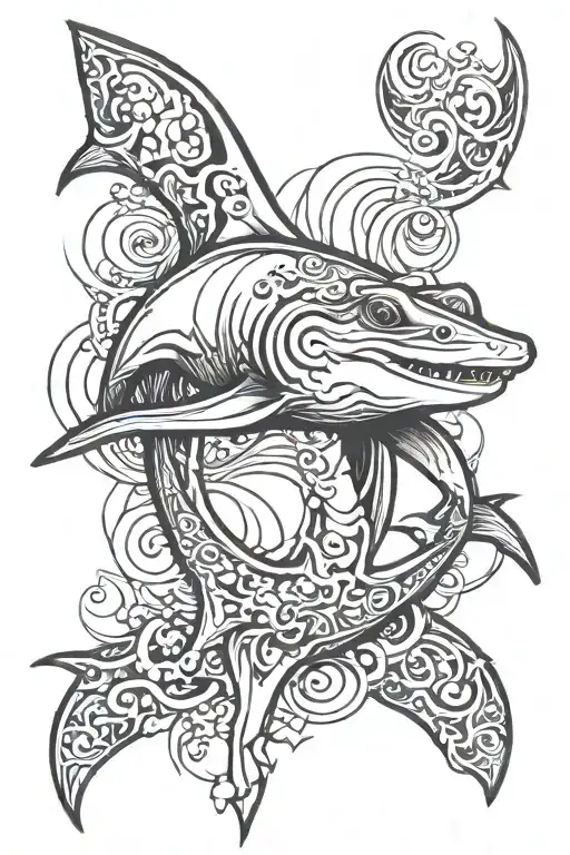 hammerhead shark  tattoo design idea