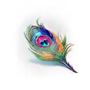 a word निरंकार with peacock feather  tattoo design idea