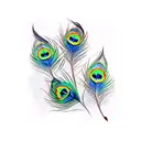 a word निरंकार with peacock feather  tattoo design idea