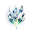 a word निरंकार with peacock feather  tattoo design idea