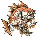 tuna and bullets tattoo design idea