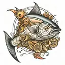 tuna and bullets tattoo design idea
