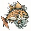 tuna and bullets tattoo design idea