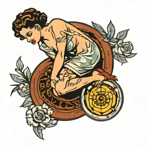 pin-up Sisyphus tattoo design idea