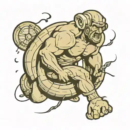 pin-up Sisyphus tattoo design idea