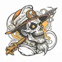 GHOST FACE KILLER WITH MOON tattoo design idea