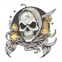 GHOST FACE KILLER WITH MOON tattoo design idea