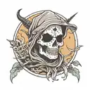 GHOST FACE KILLER WITH MOON tattoo design idea