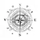 broken compass tattoo design idea