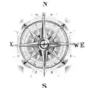 broken compass tattoo design idea