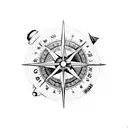 broken compass tattoo design idea