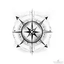 broken compass tattoo design idea