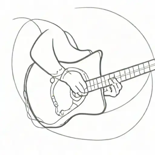 bending a guitar string tattoo design idea