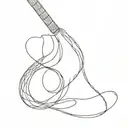 bending a guitar string tattoo design idea