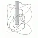 bending a guitar string tattoo design idea