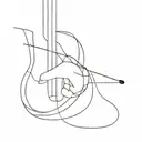 bending a guitar string tattoo design idea