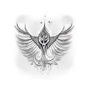 uday name with feather tattoo design idea